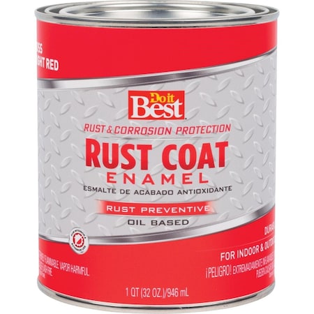 All-Source Rust Coat Oil-Based Gloss Enamel, Bright Red, 1 Qt. 203570D